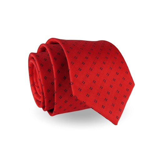 Krawat Męski Elegancki Modny klasyczny szeroki czerwony we wzory G239 Jasman okazja ŚWIAT KOSZUL