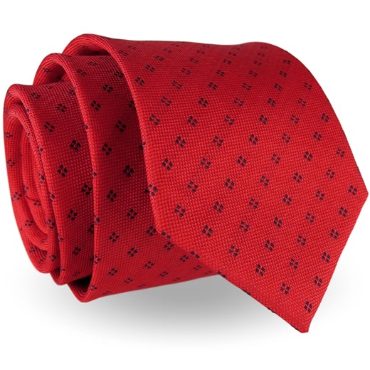 Krawat Męski Elegancki Modny klasyczny szeroki czerwony we wzory G239 Jasman ŚWIAT KOSZUL promocyjna cena