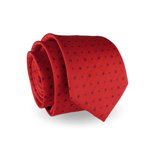 Krawat Męski Elegancki Modny klasyczny szeroki czerwony we wzory G242 Jasman wyprzedaż ŚWIAT KOSZUL