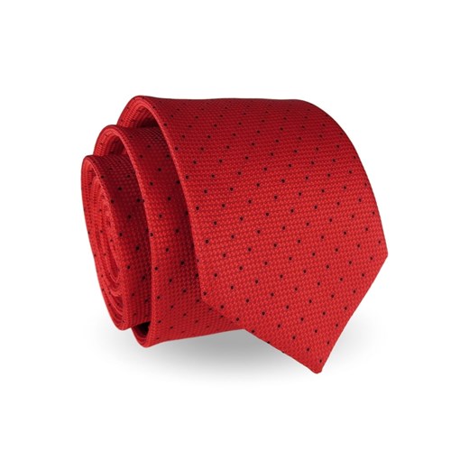 Krawat Męski Elegancki Modny klasyczny szeroki czerwony w kropki G243 Jasman wyprzedaż ŚWIAT KOSZUL