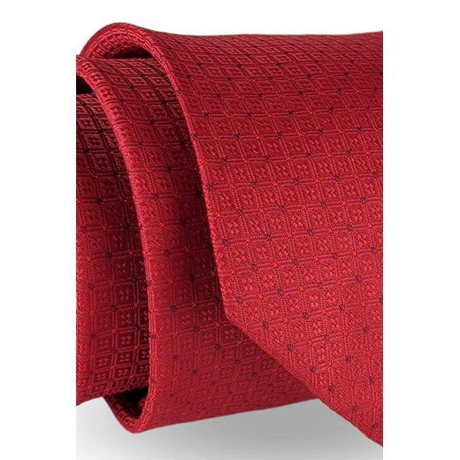 Krawat Męski Elegancki Modny klasyczny czerwony we wzorki G261 Jasman okazja ŚWIAT KOSZUL