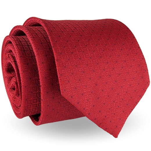 Krawat Męski Elegancki Modny klasyczny czerwony we wzorki G261 Jasman wyprzedaż ŚWIAT KOSZUL