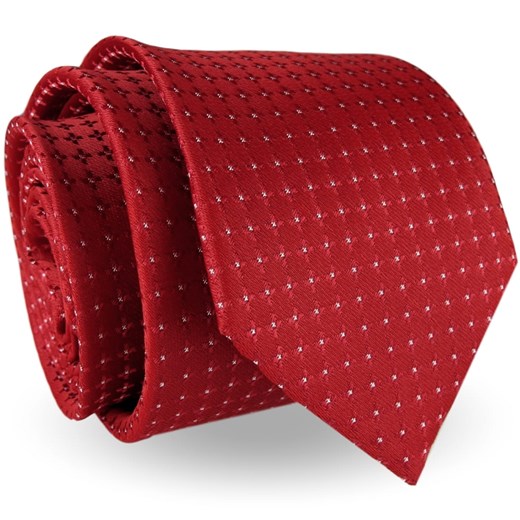 Krawat Męski Elegancki Modny klasyczny czerwony we wzorki G263 Jasman wyprzedaż ŚWIAT KOSZUL