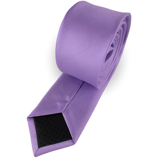 Krawat Męski Elegancki Modny Śledź wąski gładki jasny fioletowy wrzosowy liliowy G297 okazja ŚWIAT KOSZUL