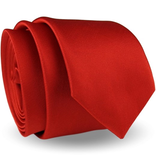 Krawat Męski Elegancki Modny Klasyczny szeroki gładki czerwony makowy G319 okazja ŚWIAT KOSZUL