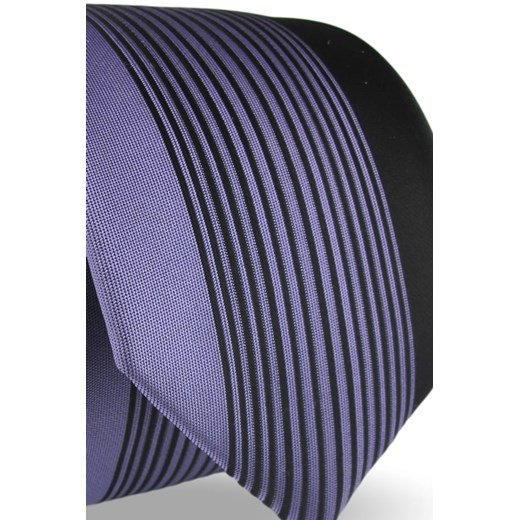 Krawat Męski Elegancki Modny Śledź wąski fioletowy w paski z połyskiem G496 wyprzedaż ŚWIAT KOSZUL