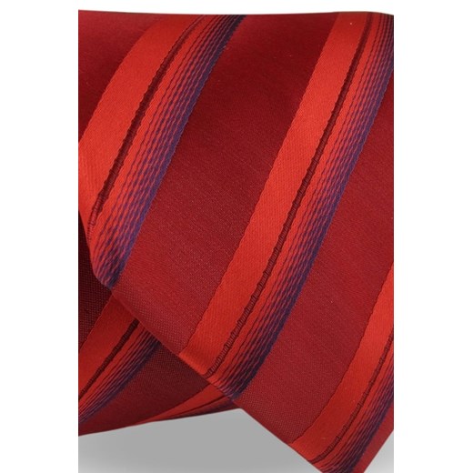 Krawat Męski Elegancki Modny Klasyczny szeroki czerwony w paski z połyskiem G543 Dunpillo okazyjna cena ŚWIAT KOSZUL