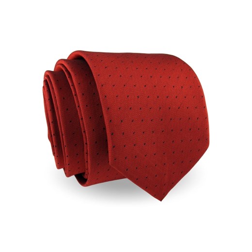 Krawat Męski Elegancki Modny Śledź wąski czerwony w kropki G594 Jasman wyprzedaż ŚWIAT KOSZUL