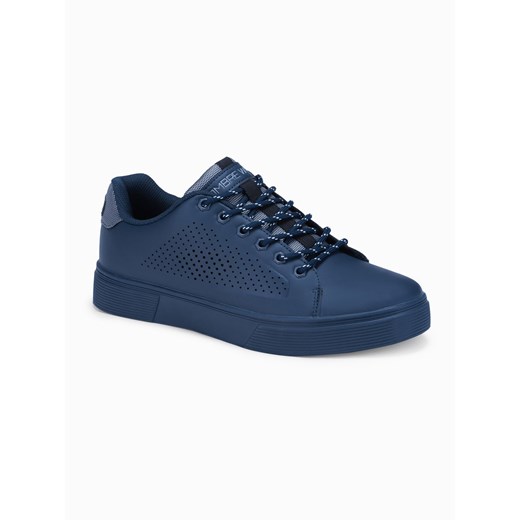 Klasyczne męskie buty sportowe - granatowe T384 ze sklepu ombre w kategorii Trampki męskie - zdjęcie 119423737