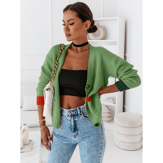 Sweter kardigan zapinany na guziki - ORNETTA - oliwkowy one size magmac.pl