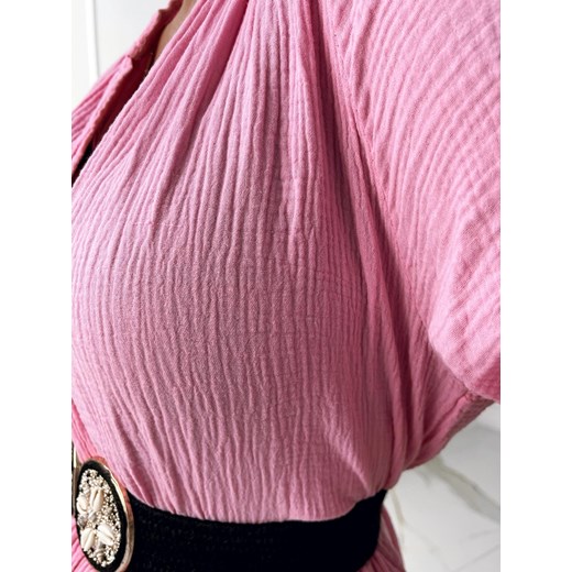 Muślinowa sukienka koszulowa rożowa Versada UNI Versada