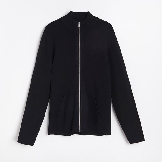 Reserved - Rozpinany sweter ze stójką - Czarny Reserved XL wyprzedaż Reserved