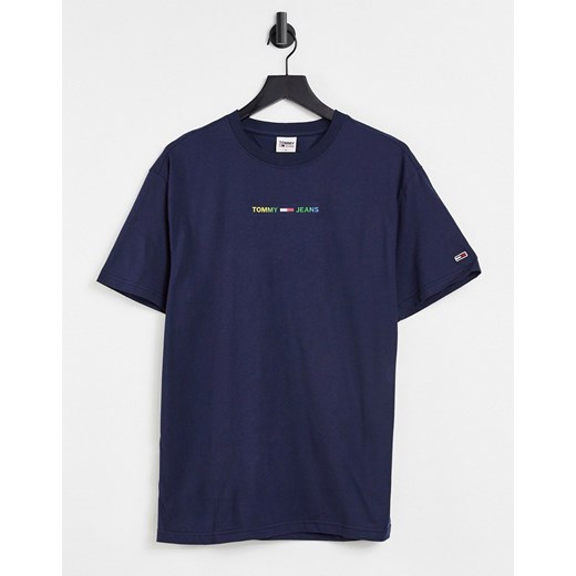 Tommy Jeans – Granatowy T-shirt z kolorowym logo Tommy Jeans S Asos Poland