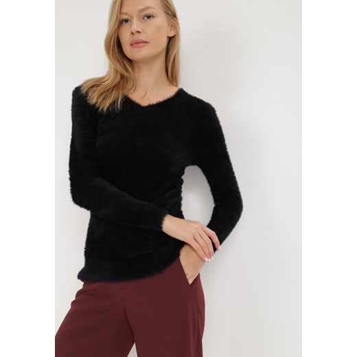 Czarny Sweter Wełniany Panaris ze sklepu Born2be Odzież w kategorii Swetry damskie - zdjęcie 119621456