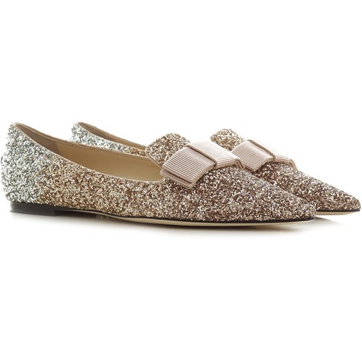 Jimmy Choo Baleriny Buty Balerinki dla Kobiet, srebrny, Skóra brokatowa, 2021, 35 36 36.5 37.5 38 38.5 39 Jimmy Choo 38 RAFFAELLO NETWORK