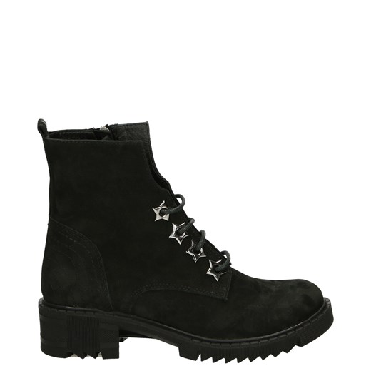 VENEZIA Botki z dekoracyjnymi przelotkami - 0010224M BLACK Venezia 40 wyprzedaż Venezia
