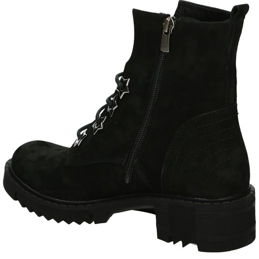 VENEZIA Botki z dekoracyjnymi przelotkami - 0010224M BLACK Venezia 38 Venezia wyprzedaż
