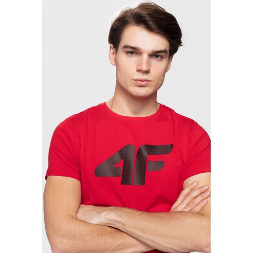T-shirt męski TSM303 - czerwony L wyprzedaż 4F