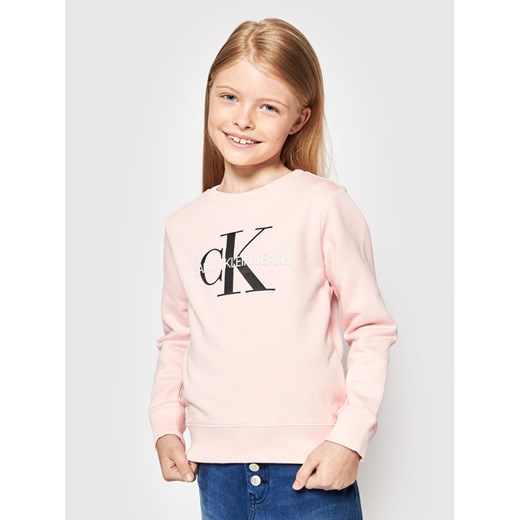 Calvin Klein Jeans Bluza Monogram Logo IU0IU00069 Różowy Regular Fit 12Y MODIVO okazja