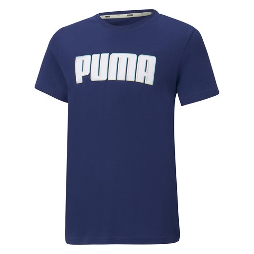 Dziecięca Koszulka PUMA ALPHA GRAPHIC TEE B ELEKTRO BLUE 58588712 Puma 128 wyprzedaż sklepmartes.pl