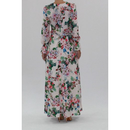 Sukienka wielokolorowa MM Fashion maxi z długim rękawem boho 