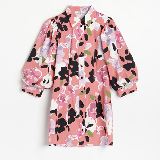 Reserved - Bawełniana sukienka z kwiatowym printem - Różowy Reserved 34 promocja Reserved