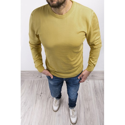 Sweter męski 2300 - kanarkowy ze sklepu Risardi w kategorii Swetry męskie - zdjęcie 120078699