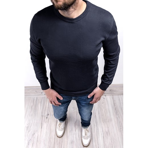Sweter męski 2300 - kobaltowy ze sklepu Risardi w kategorii Swetry męskie - zdjęcie 120078708