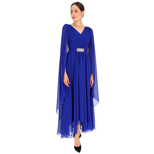 Niebieska zwiewna sukienka maxi L'AF Bardott 36 Eye For Fashion