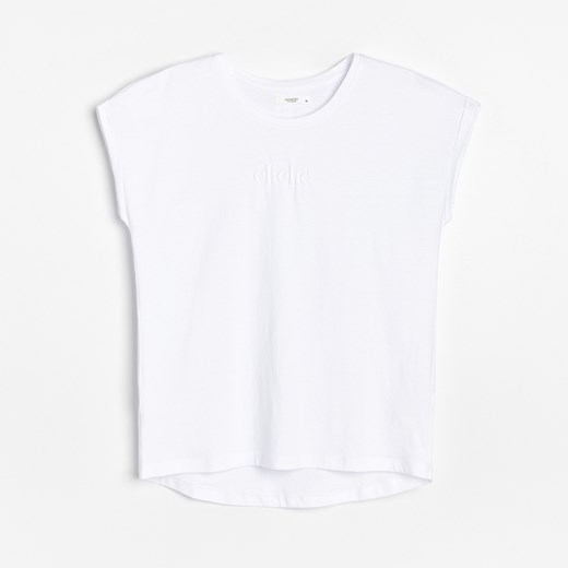 Reserved - Koszulka z nadrukiem - Biały Reserved XL okazja Reserved