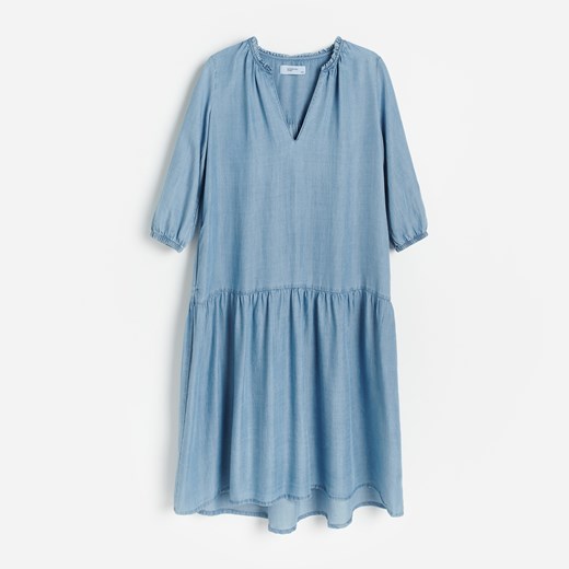 Reserved - Sukienka z Tencelu™Lyocellu - Niebieski Reserved 42 wyprzedaż Reserved