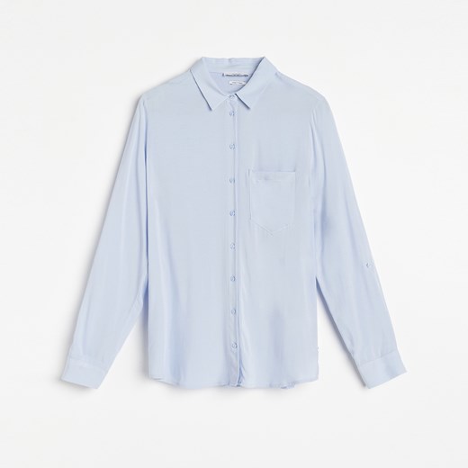 Reserved - Gładka koszula z wiskozy - Niebieski Reserved 36 promocyjna cena Reserved