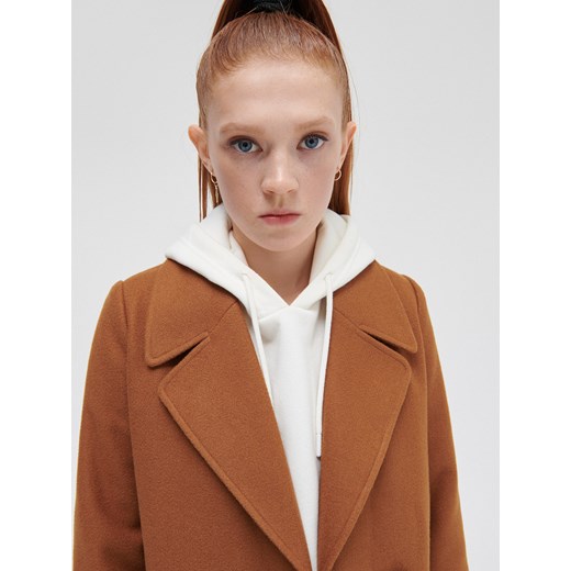 Cropp - Dwurzędowy płaszcz - Beżowy Cropp M Cropp