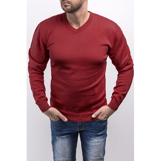 Sweter męski 2200 - burgund ze sklepu Risardi w kategorii Swetry męskie - zdjęcie 120320239