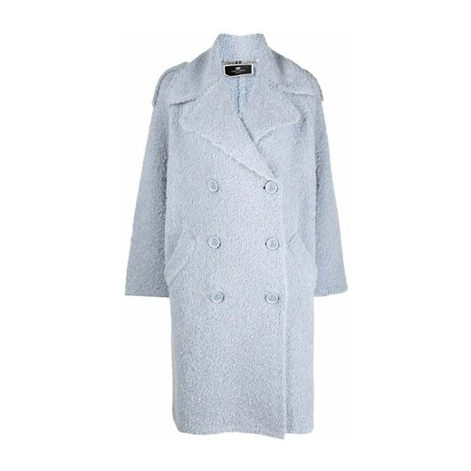 Double-breasted knit coat Elisabetta Franchi 40 IT okazyjna cena showroom.pl