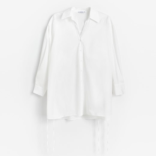 Reserved - Koszula oversize z bawełny organicznej - Biały Reserved XL wyprzedaż Reserved