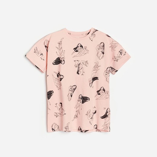 Reserved - T-shirt Pocahontas - Różowy Reserved 164 okazyjna cena Reserved