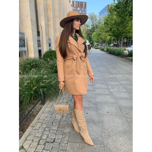 Płaszcz jesienno zimowy Ellie cappuccino H200 La Diva M/38 Charlotte Fashion