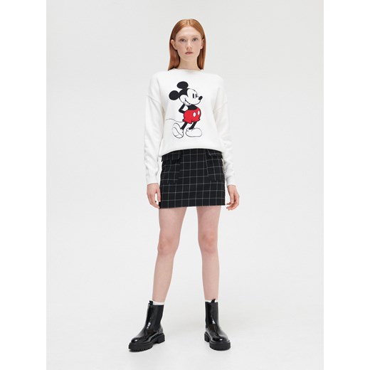 Cropp - Sweter Mickey Mouse - Biały Cropp M Cropp