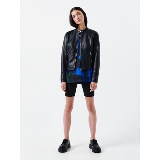 Cropp - Kurtka biker z imitacji skóry - Czarny Cropp S Cropp