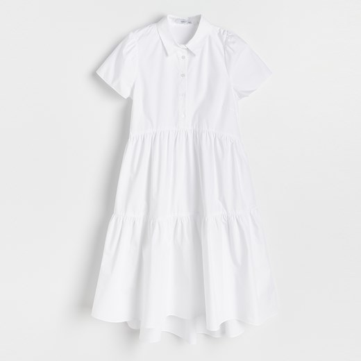 Reserved - Sukienka z bawełny organicznej - Biały Reserved 40 Reserved
