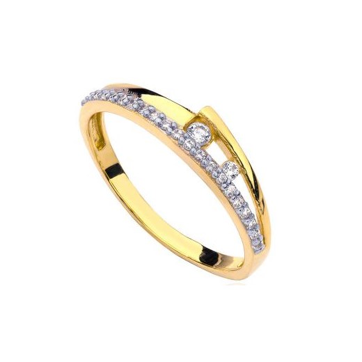 Złoty pierścionek zaręczynowy 585 rząd cyrkonii 1,76 g Lovrin LOVRIN