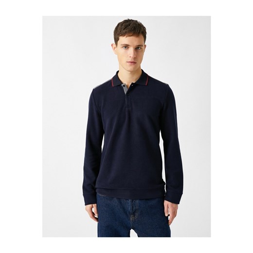 Koton Men's Navy Blue Cotton Polo Neck Basic Sweater Koton S Factcool