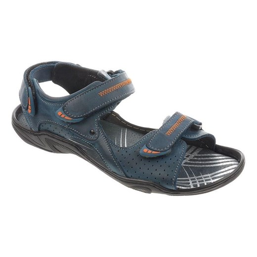 Sandały męskie Buty Olivier granatowe casual z klamrą