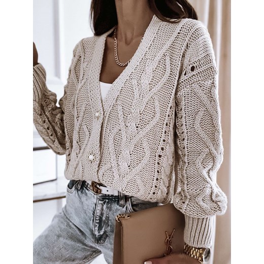Sweter damski z dekoltem w serek