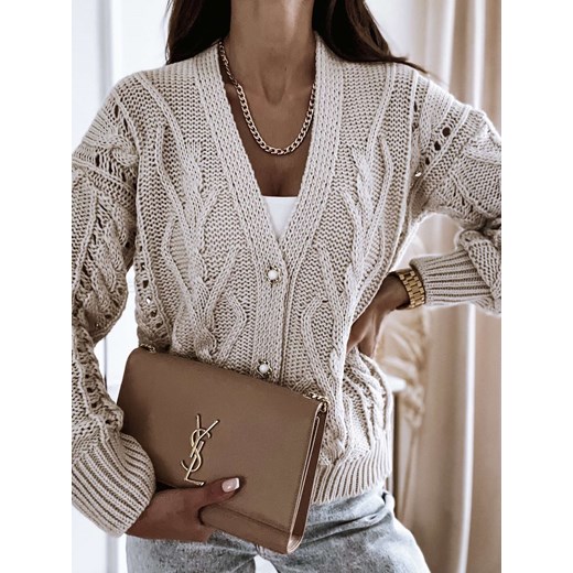 Sweter damski z dekoltem w serek