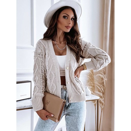 Sweter damski z dekoltem w serek