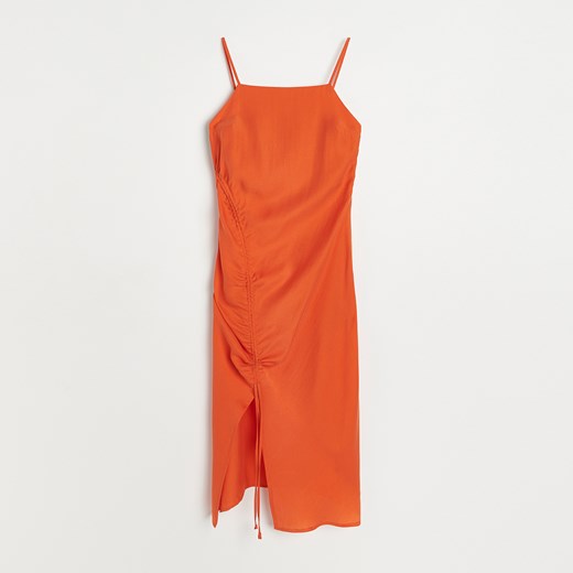 Reserved - Sukienka midi - Pomarańczowy Reserved 42 wyprzedaż Reserved