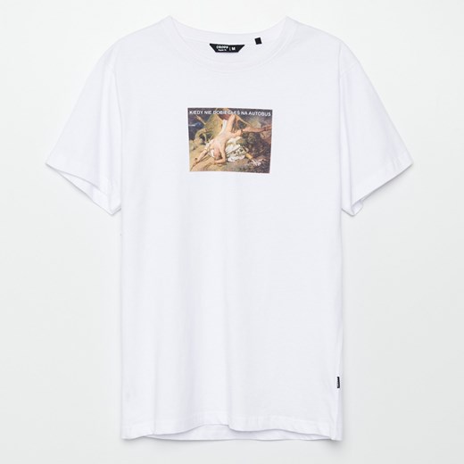 Cropp - Koszulka z nadrukiem - Biały Cropp XXL promocyjna cena Cropp