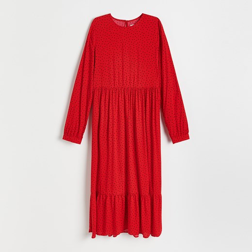 Reserved - Wzorzysta sukienka z wiskozy - Czerwony Reserved 40 Reserved